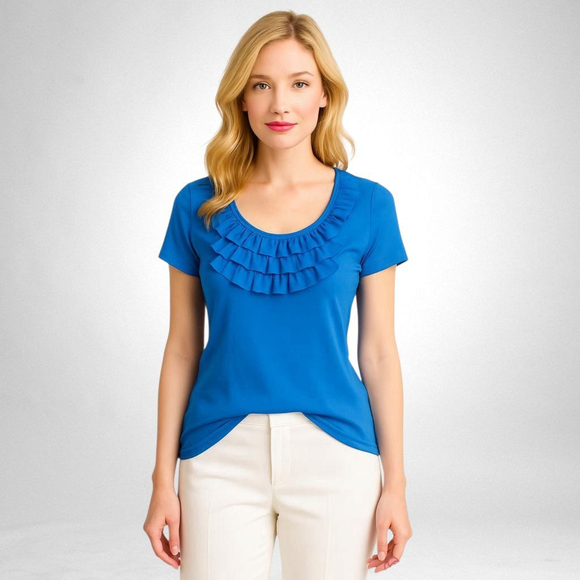 Suzie in the City Medium Royal Blue Short Sleeve Top - Picture 1 of 6